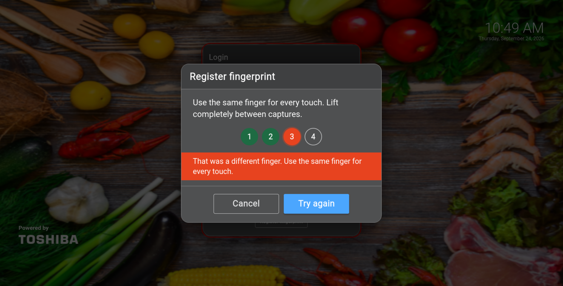 ELERA WebPOS detecting that a different finger was used during enrollment